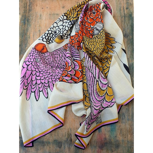 Inoui Editions medvilnės skara CARACAT WHITE